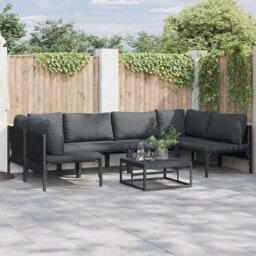 Garden Sofa Set 6 Pcs Anthracite Steel