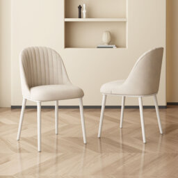 Modern Off-White Dining Chair Set, Minimalist Versatile Chairs for Living Room, Dinning Room