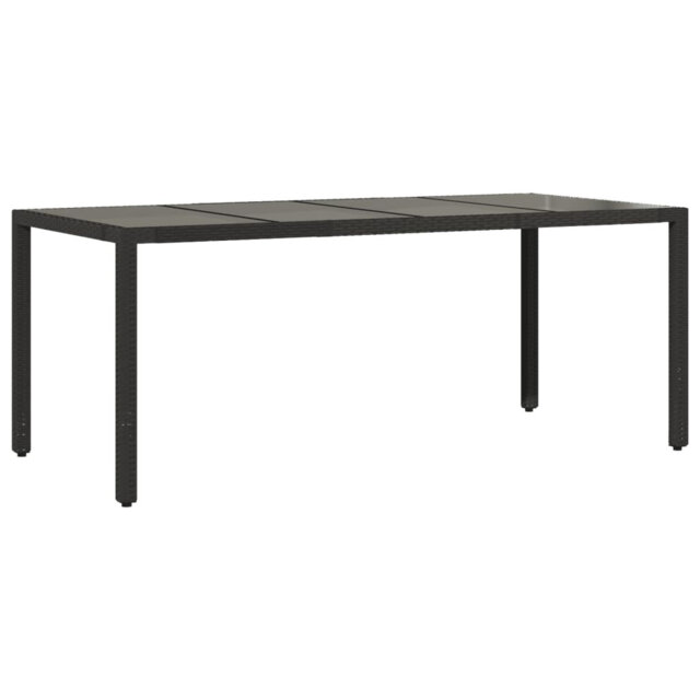 Latitude Run Garden Table With Glass Top 190X90x75 Cm