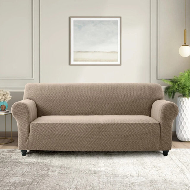 Spandex Stretch Sofa Cover - Jacquard Pattern Sofa Slipcover & Furniture Protector