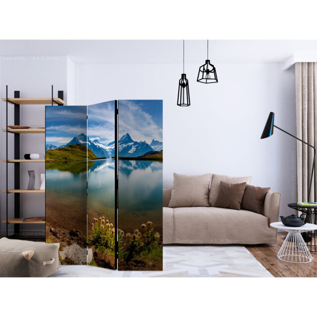 Room Divider - Lake With Mountain Reflection, Switzerland [Room Dividers]