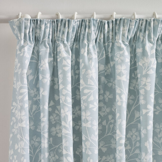 Brooke Floral Lined Pencil Pleat Curtains
