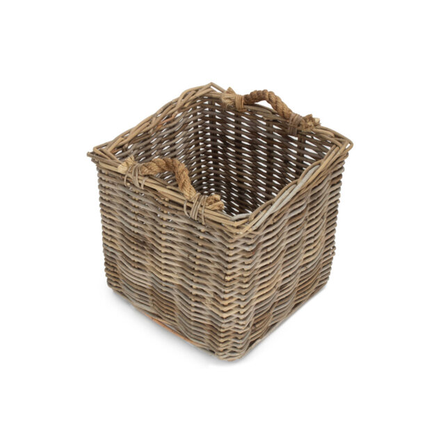 Angie Rattan Log Carrier Basket