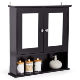 Shrewsbury Black Bathroom Mirror Cabinet