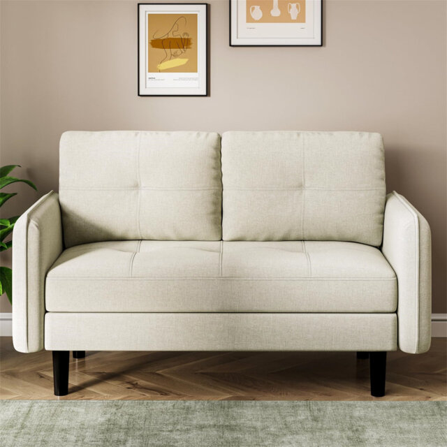 2 Seater Sofa, Modern Sofa Couch With Thicken Cushions, Comfy Sofa For Living Room/bedroom/office/apartment, Loveseat Sofa 2 Seater Settee With 2 Pock