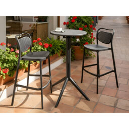 Garden Bar Table LEGRENA 60 cm 60 cm Beige