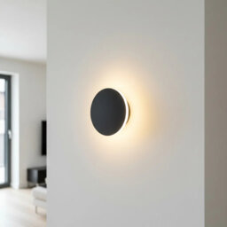 UltraBeam 4 Watt LED Round Black Indoor LED Wall Light 400 Lumen Diameter 162mm