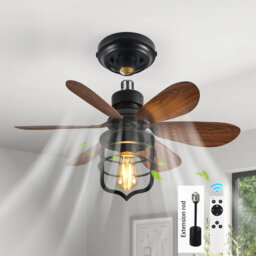 52cm Socket Ceiling Fan with Remote Control and Light Kit Included