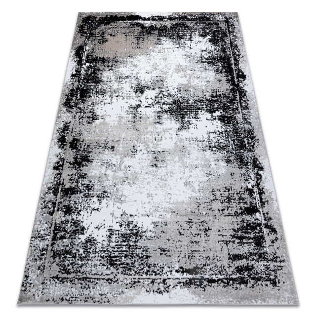 The modern GLOSS rug is perfect for the living room, bedroom, study, elegant, vintage, glamorous, gray / black frame
