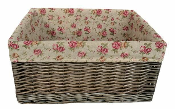 Garden Rose Willow Storage Wicker Basket