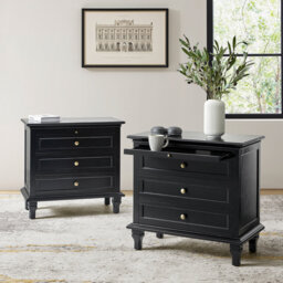 Dominic Country 72cm W 3 - Drawer Bedside Table