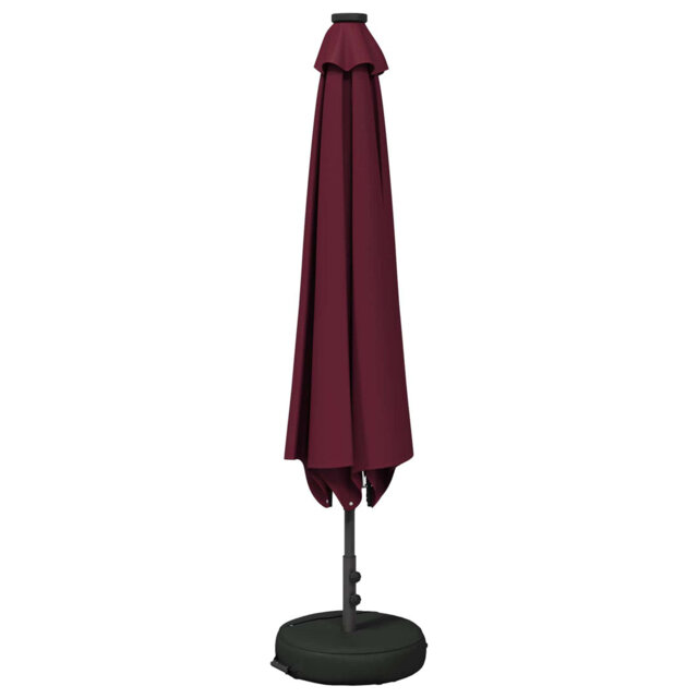 Garden Parasol With LED Lights Polyester Outdoor Shade Patio Umbrella