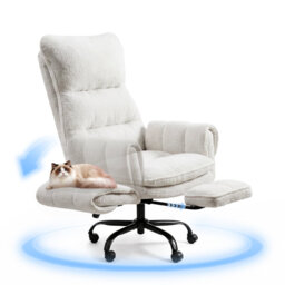 Big and Tall Office Chair, Flip Armrests for Pets & Cross Legged Sitting, Executive Ergonomic Computer Gaming Chair with Foot Rest