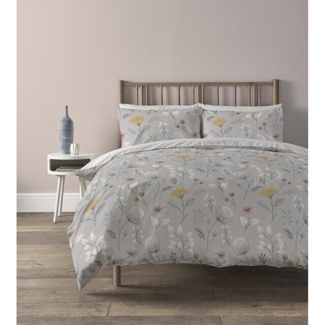 Arsenault Silver 132 TC Reversible Duvet Cover Set with Pillowcases Quilt Cover Soft and Breathable Duvet Cover with Pillowcases Poly Cotton Quilt Cov