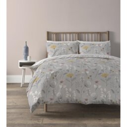 Arsenault Silver 132 TC Reversible Duvet Cover Set with Pillowcases Quilt Cover Soft and Breathable Duvet Cover with Pillowcases Poly Cotton Quilt Cov