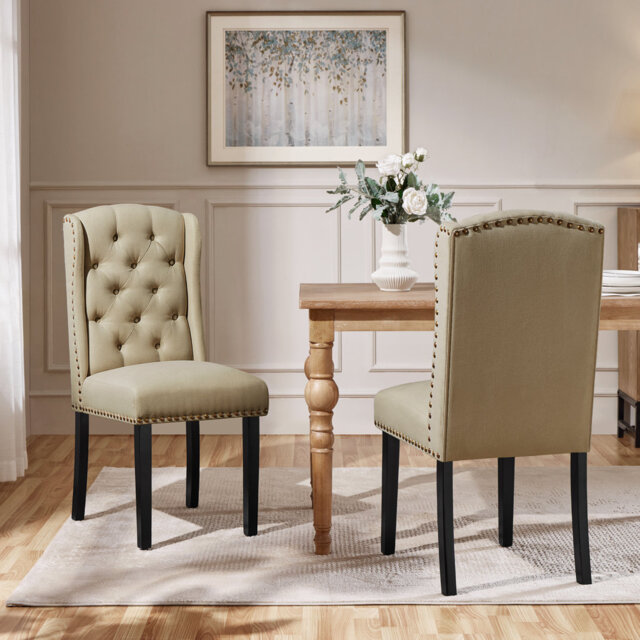 104cm H Tufted Polyester Blend Upholstered Side Chair
