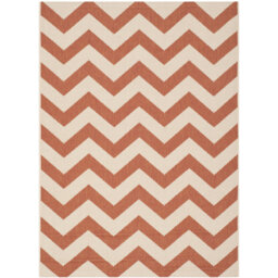 Camellia Hooked Terracotta/Beige Area Indoor/Outdoor Rug