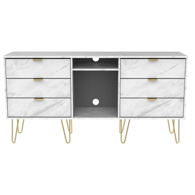 Fully Assembled Petersville 152 Cm Wide 6 Drawer Sideboard