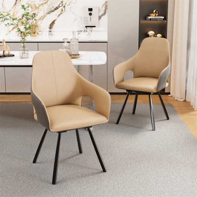 360° Swivel Kitchen Dining Chairs Set Of 2 Upholstered Counter Lounge Living Room Corner Chairs With Arms And Backrest