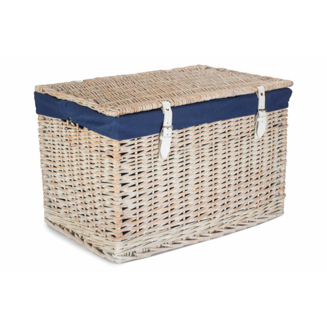 "Fleur De Lis Living 24"" Wicker Chest Hamper Basket with Lining"
