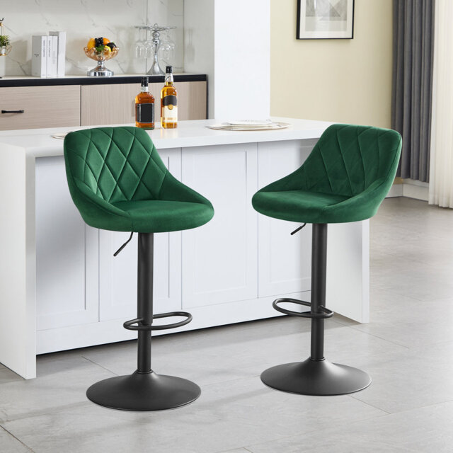 Paynter Swivel Upholstered Adjustable Height Counter Stool with Metal Frame