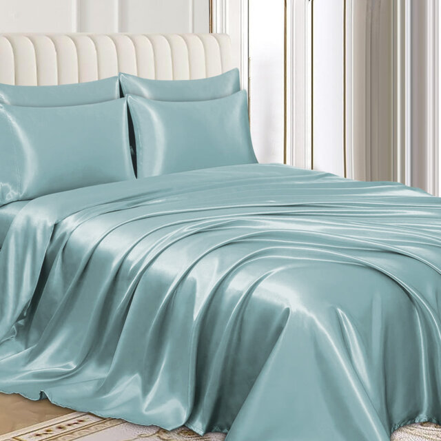 Satin Silk Pillow Cases Pack of 2 Super Soft Smooth Pillow Covers Breathable Hypoallergenic Envelope Closure
