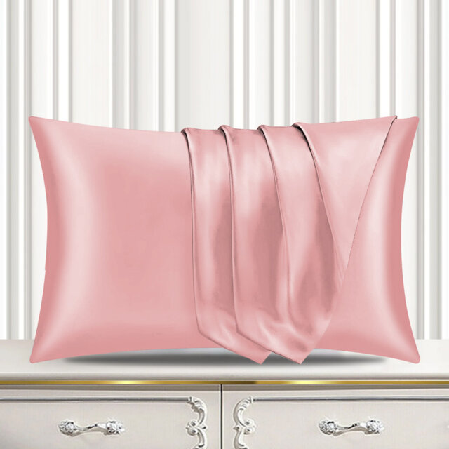 Satin Silk Pillow Cases Pack of 2 Super Soft Smooth Pillow Covers Breathable Hypoallergenic Envelope Closure