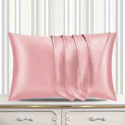 Satin Silk Pillow Cases Pack of 2 Super Soft Smooth Pillow Covers Breathable Hypoallergenic Envelope Closure