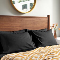Premium Cotton Housewife Pillowcases Pair 200 TC Satin Stripe Soft Smooth Breathable Fabric Envelope Closure Easy Care Bed Linen 50x75Cm