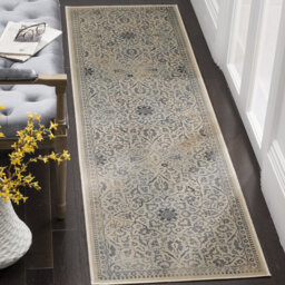 Emmie Looped/Hooked Cream/Light Blue Rug