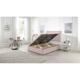 Etheral Side Opening Ottoman Storage Bed with Upholstered Headboard Plush Velvet