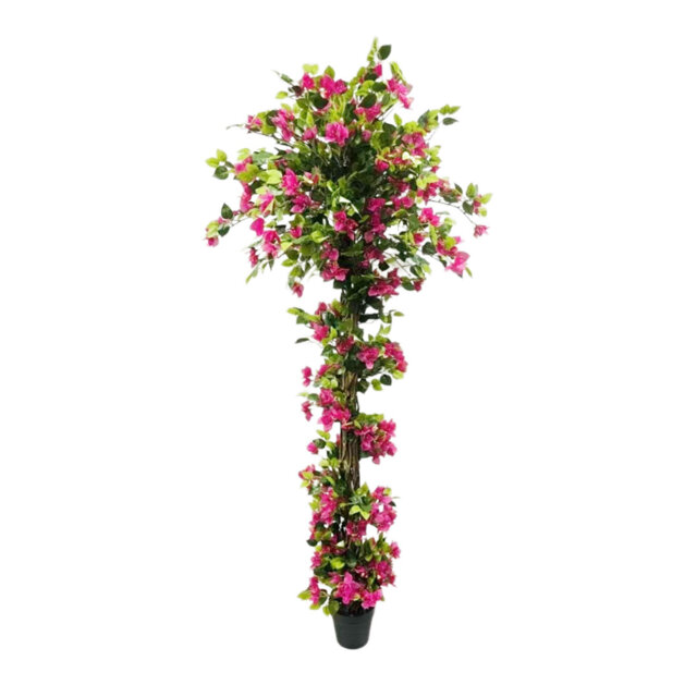 Artificial Bougainvillea Flowers Trees, Fake Bougainvillea Tall Tree with Black Plastic Potted