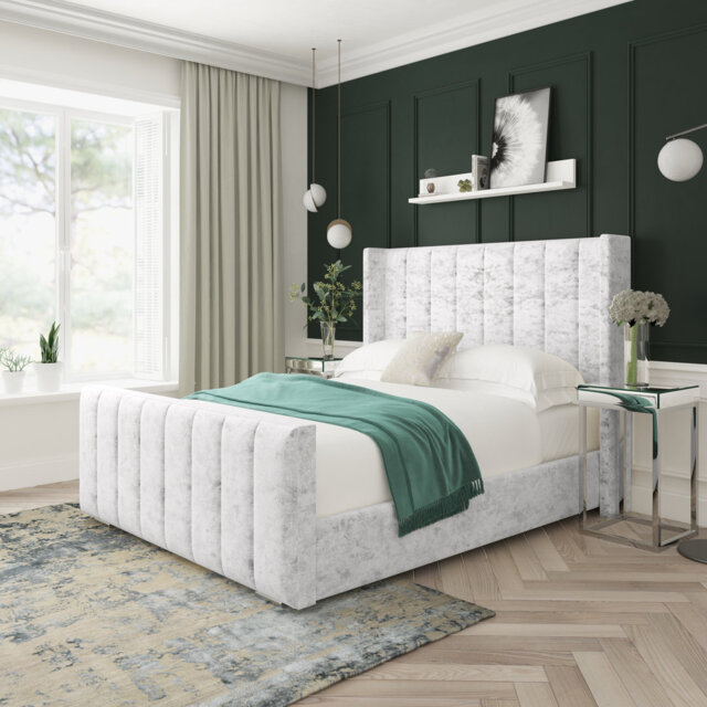 Aspen Crushed Velvet Upholstered Bed Frame