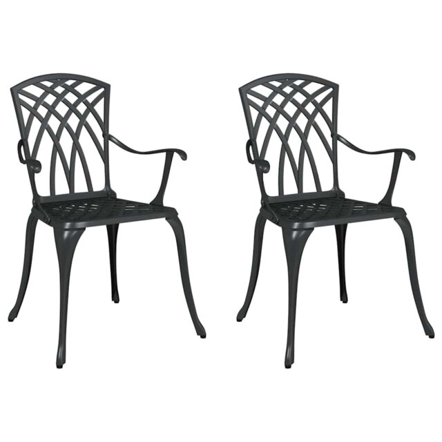 Garden Chair 2 Pcs Green 55 X 56.5 X 91Cm Aluminium