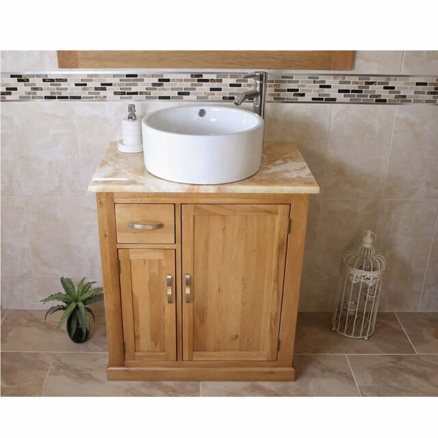 Deluna 750mm Single Bathroom Vanity with Vessel Ceramic Basin