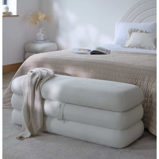 121cm Wide Rectangle Footstool Ottoman with Storage