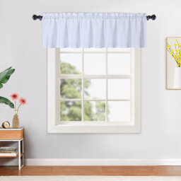 "2-Pack Water-Resistant Kitchen Tier Curtains – Rod Pocket Privacy Cafe Curtains, Linen Textured Short Panels – Natural, 60"" x 15"" for Bathroom, Small"