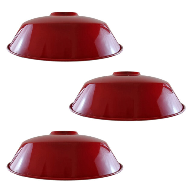 3 Pack Orange Retro Vintage Lampshade Easy Fit E27/B22 Base Industrial Pendant Metal 36Cm Lamp Light Shades For Bedroom,Living Room,Kitchen Any Indoor