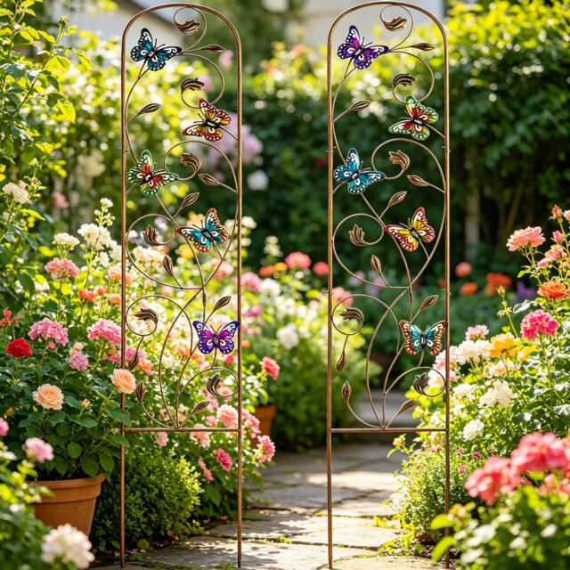 152cm H x 28cm W Metal Fan Trellis