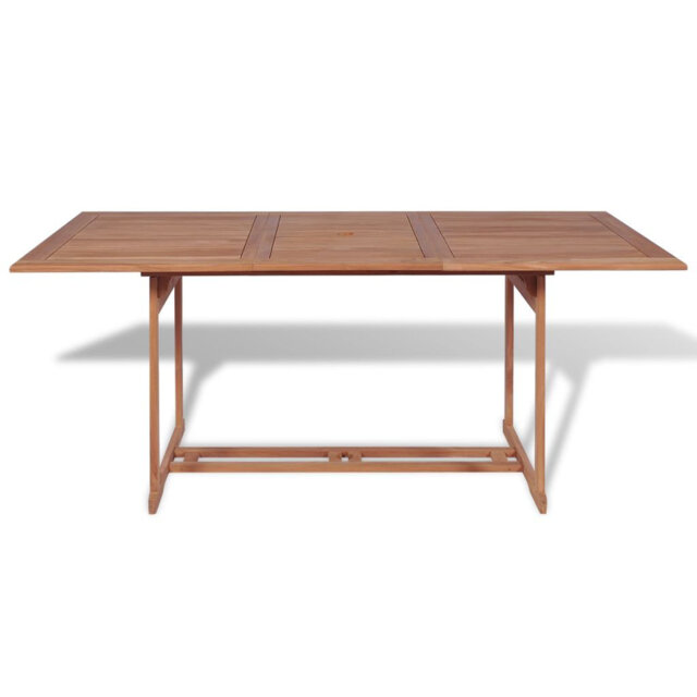 Rosalee Rectangular Outdoor Dining Table With Umbrella Hole , cm W 90cm cm D