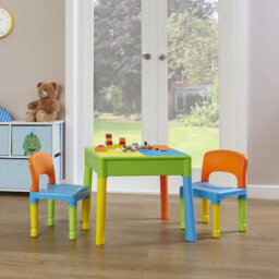 Kids 5-in-1 Multicoloured Activity Table and Two Chairs Set