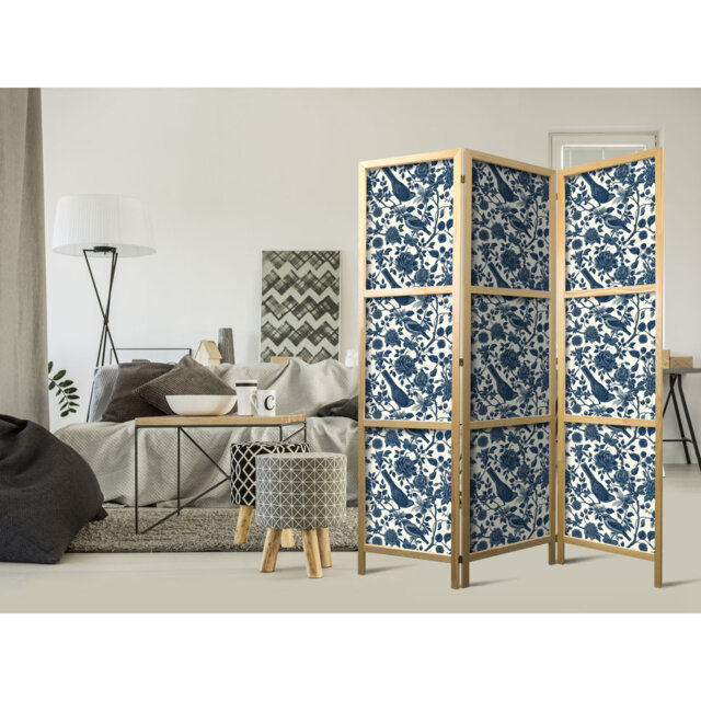 171cm H Solid Wood Folding Room Divider