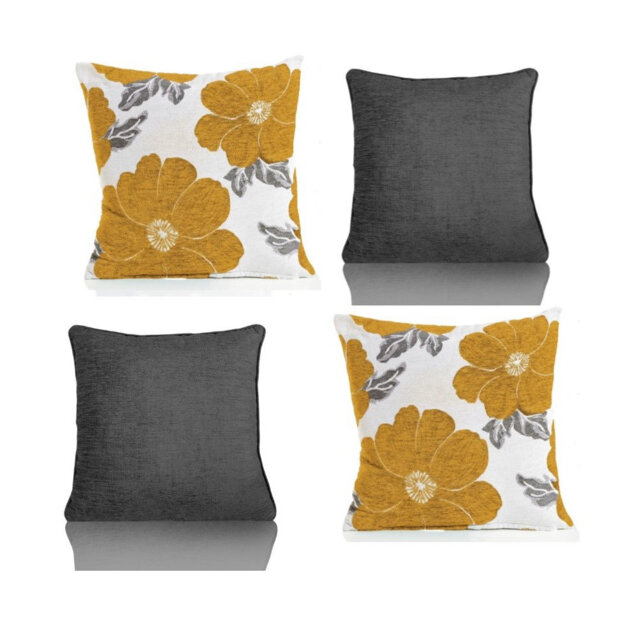 Darionte Poppy Chenille Cushion Cover with Filler Pad