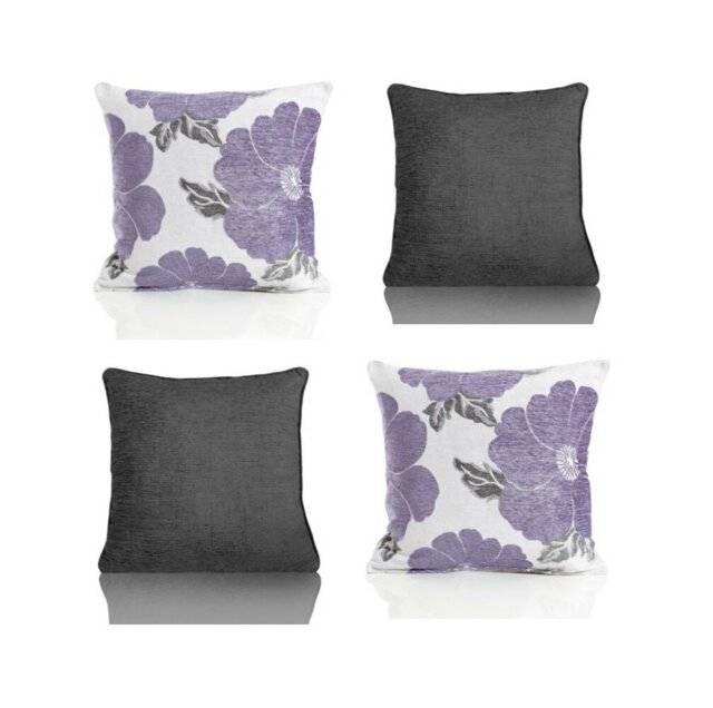 Darionte Poppy Chenille Cushion Cover with Filler Pad