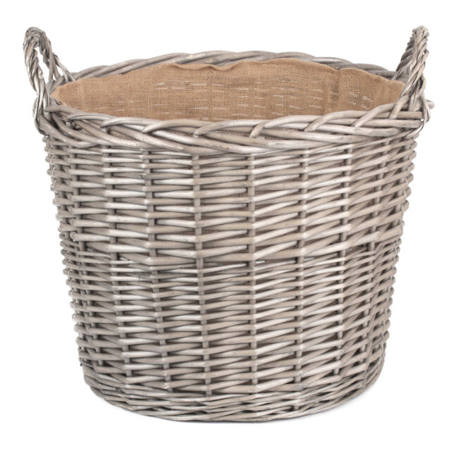 Martha Wicker Lined Log Basket Carrier