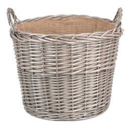 Martha Wicker Lined Log Basket Carrier