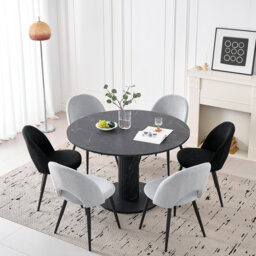 Modern Dining Table - Round Table - Black- For 4-6 People - 115X 75 Cm (W X H)