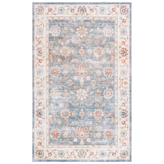 Arizona Jewel Machine Washable Non-Slip Area Rug In Grey & Beige