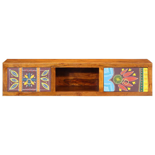 Wall-Mounted TV Cabinet Multicolour 100X30x22 Solid Wood Acacia