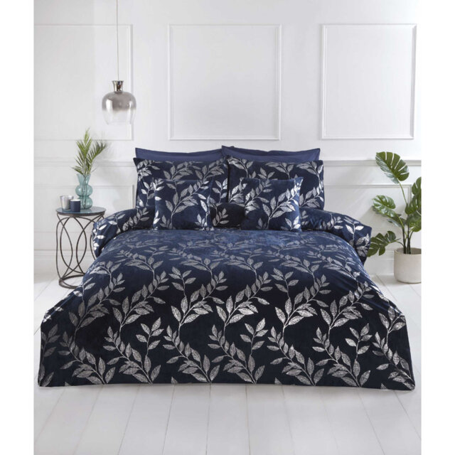 Geoff Navy Linen & Linen Blends 143 TC Modern & Contemporary Duvet Cover Set